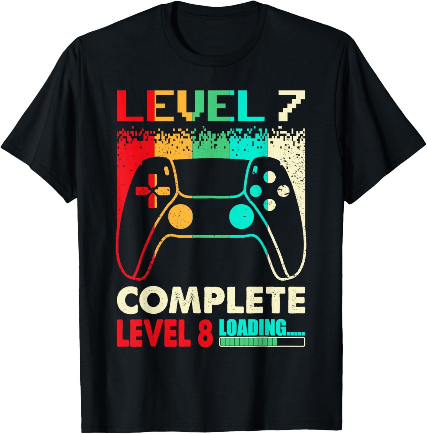 Level 7 Complete Level 8 Loading 7 Years Wedding Anniversary T-Shirt - T-Shirt | Black