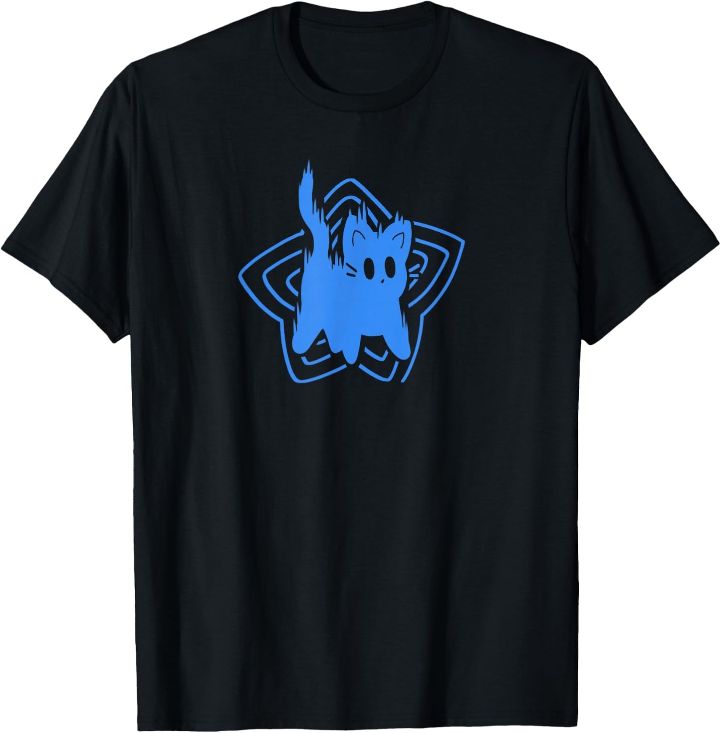 Y2K 90s Cute Scary Tomcat Cat Scared T-Shirt - T-Shirt | Black