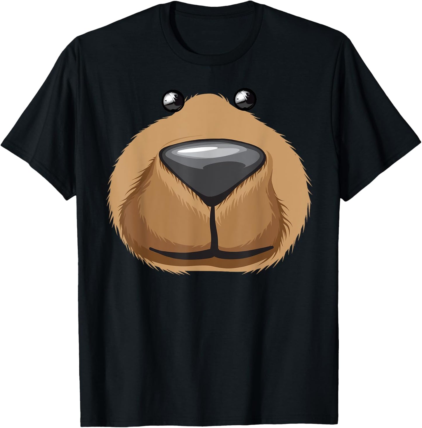 Cute Bear Face Costume Funny Halloween Teddy DIY Gift Small T-Shirt - T-Shirt | Black
