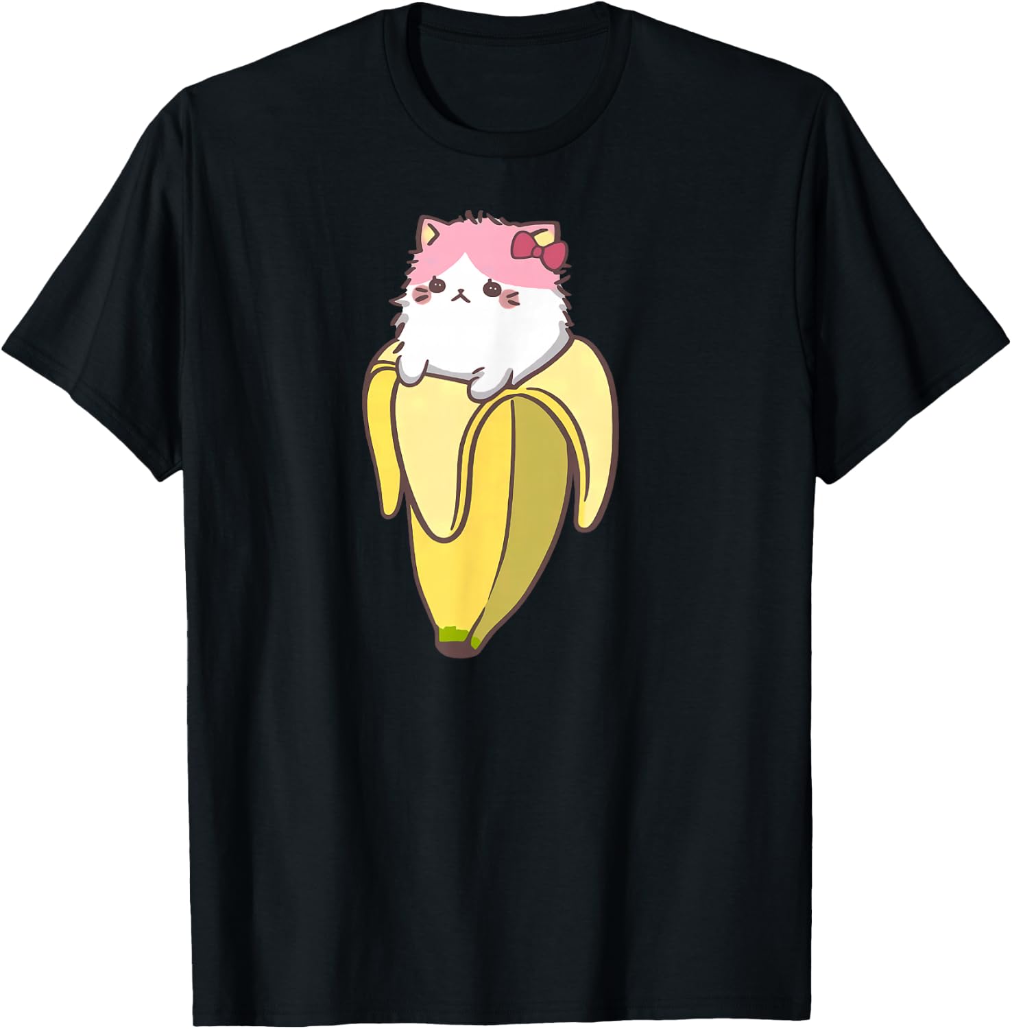 Banana Cat Funny Kawaii Bananya Gift Bday T-Shirt - T-Shirt | Black