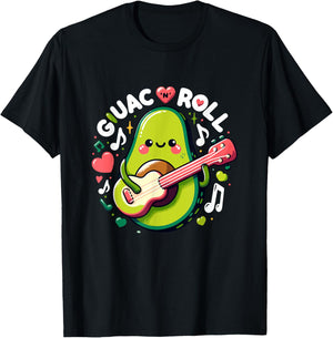 Guac N Roll - Funny Avocado Guitarist for Music and Guac T-Shirt - T-Shirt | Black