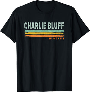 Vintage Stripes Charlie Bluff WI T-Shirt - T-Shirt | Black