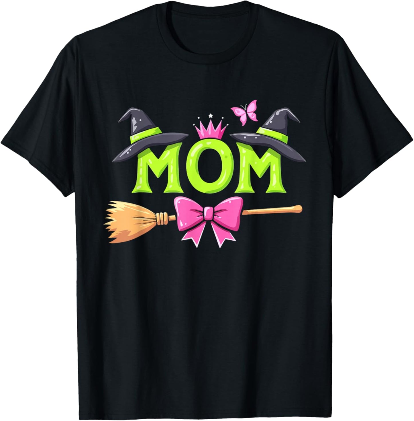 Mom Of The Birthday Girl Witch Family Party Decorations T-Shirt - T-Shirt | Black