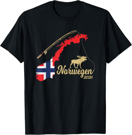 Norwegen 2026 Wildnis & Abenteuer T-Shirt - T-Shirt | Black