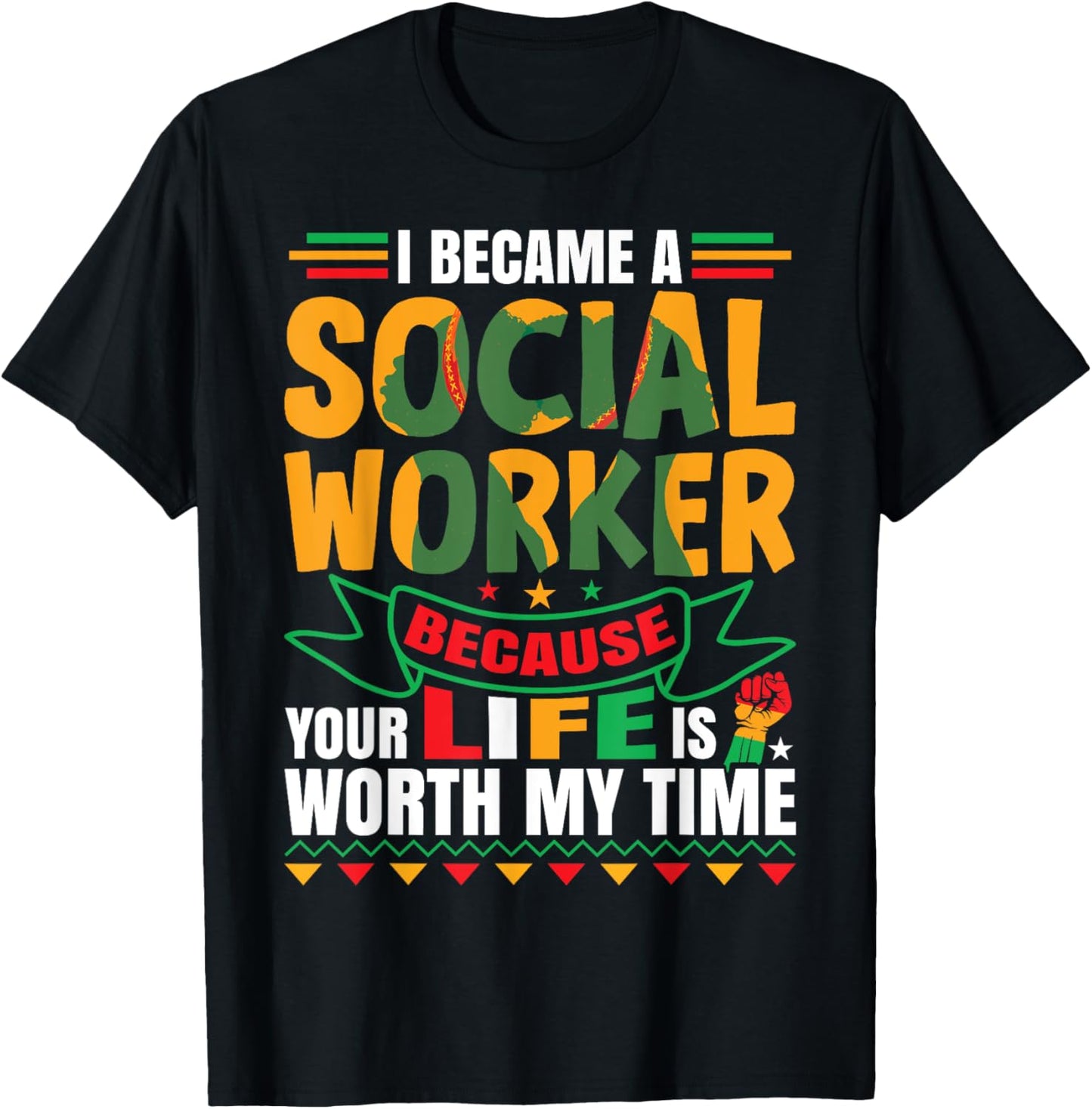 Social Work Appreciation Black Social Worker T-Shirt - T-Shirt | Black
