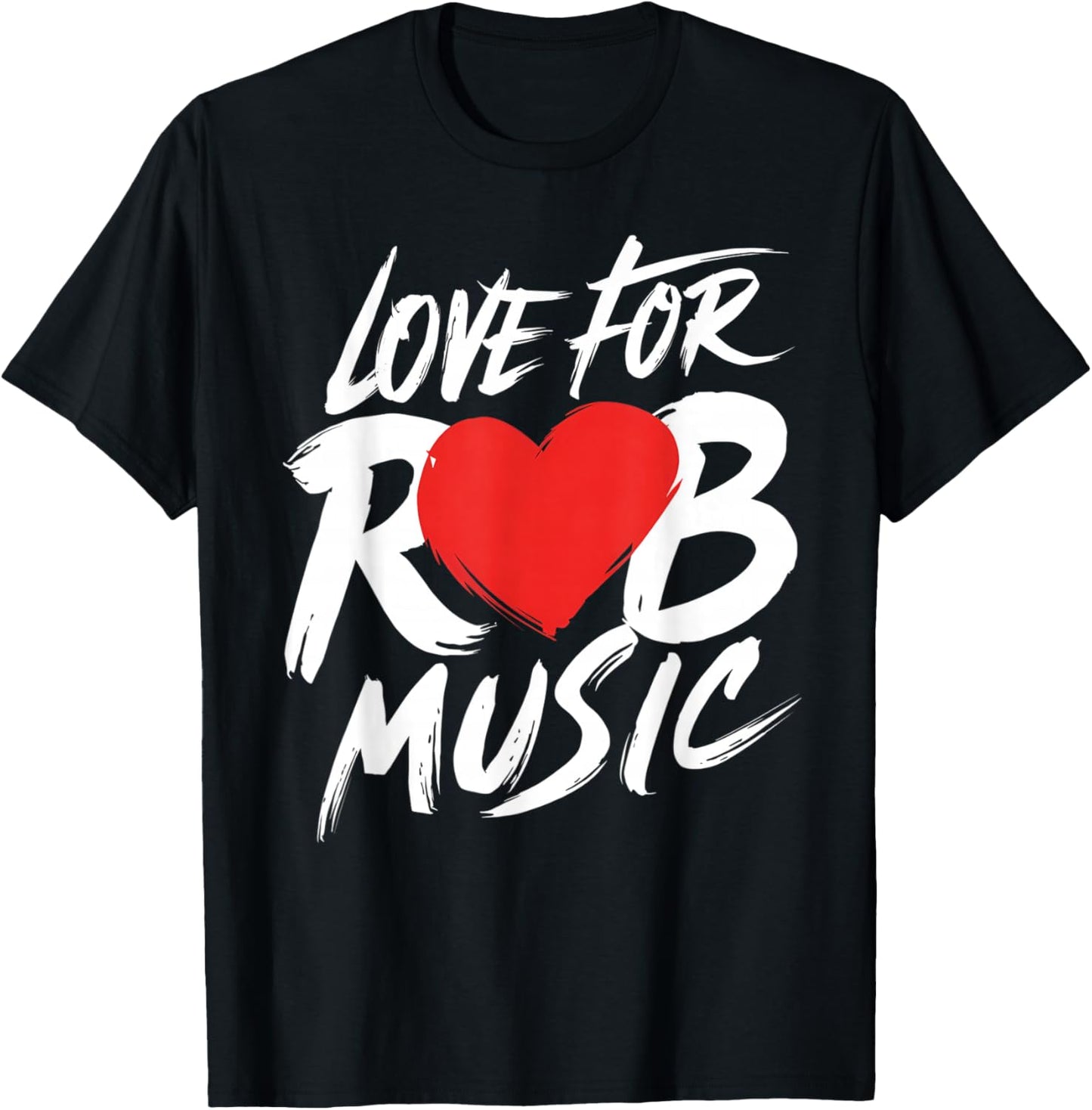 I Love Heart R&B Music I Love R&B Retro Music Fan T-Shirt - T-Shirt | Black