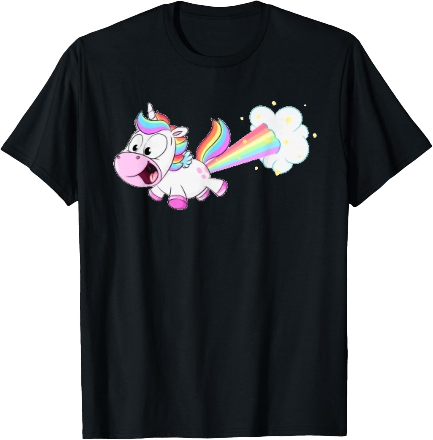 Farting Unicorn T shirt Funny Rainbow Farts T-Shirt - T-Shirt | Black