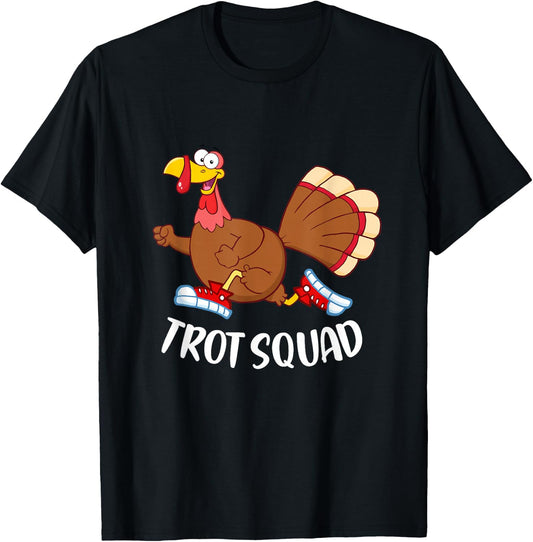 Funny Turkey Trot Squad T-Shirt - T-Shirt | Black