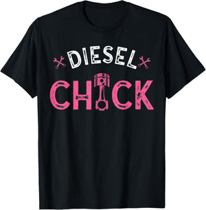 Diesel Chick Funny Truck Mechanic Women's T-Shirt - T-Shirt | Black