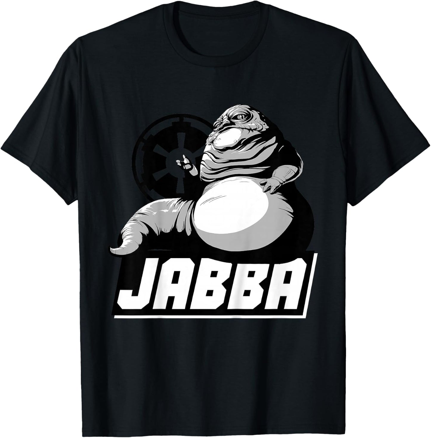 Kids Star Wars Jabba The Hutt Black And White Graphic T-Shirt - T-Shirt | Black