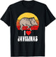 I Love Javelinas Vintage Retro 80s Sunset Cute Heart Arizona T-Shirt - T-Shirt | Black