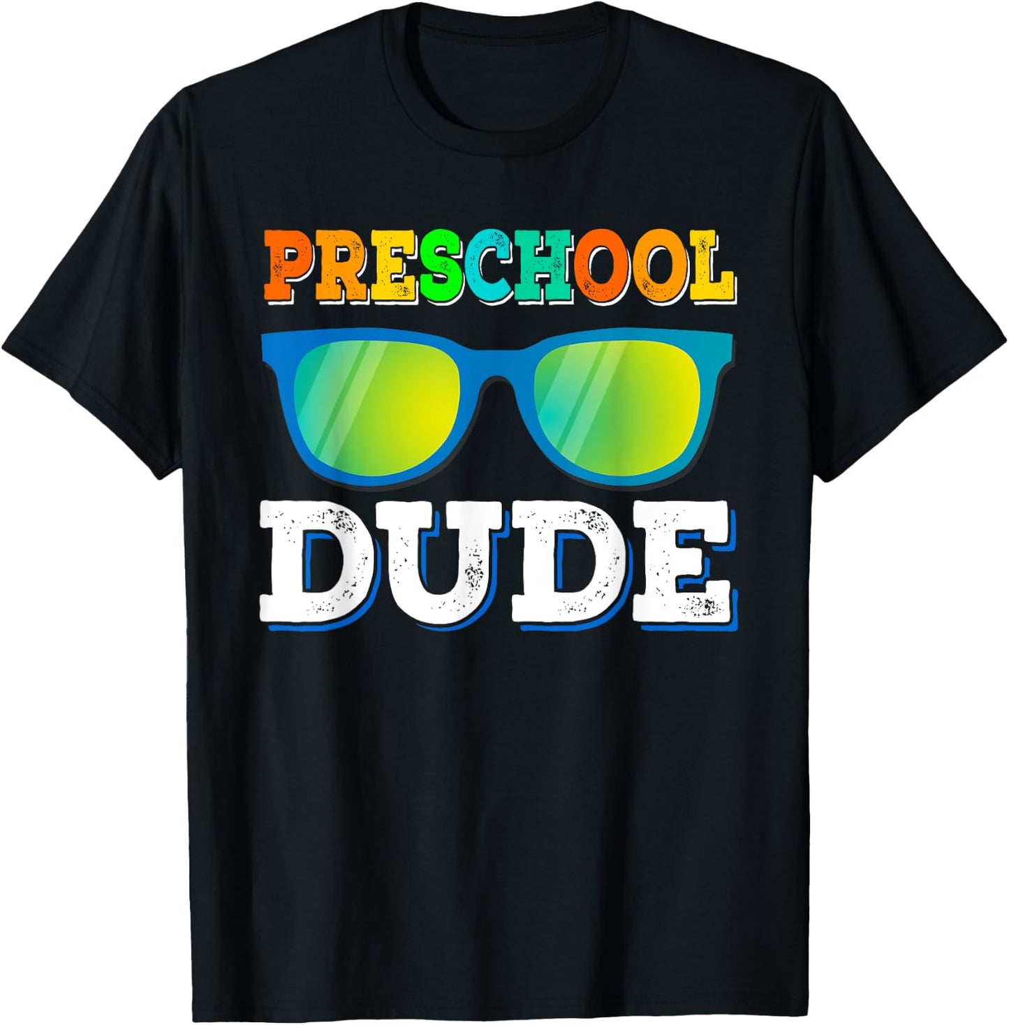Preschool Dude Shirt Cool Sun-glass Back To School Gifts T-Shirt - T-Shirt | Black