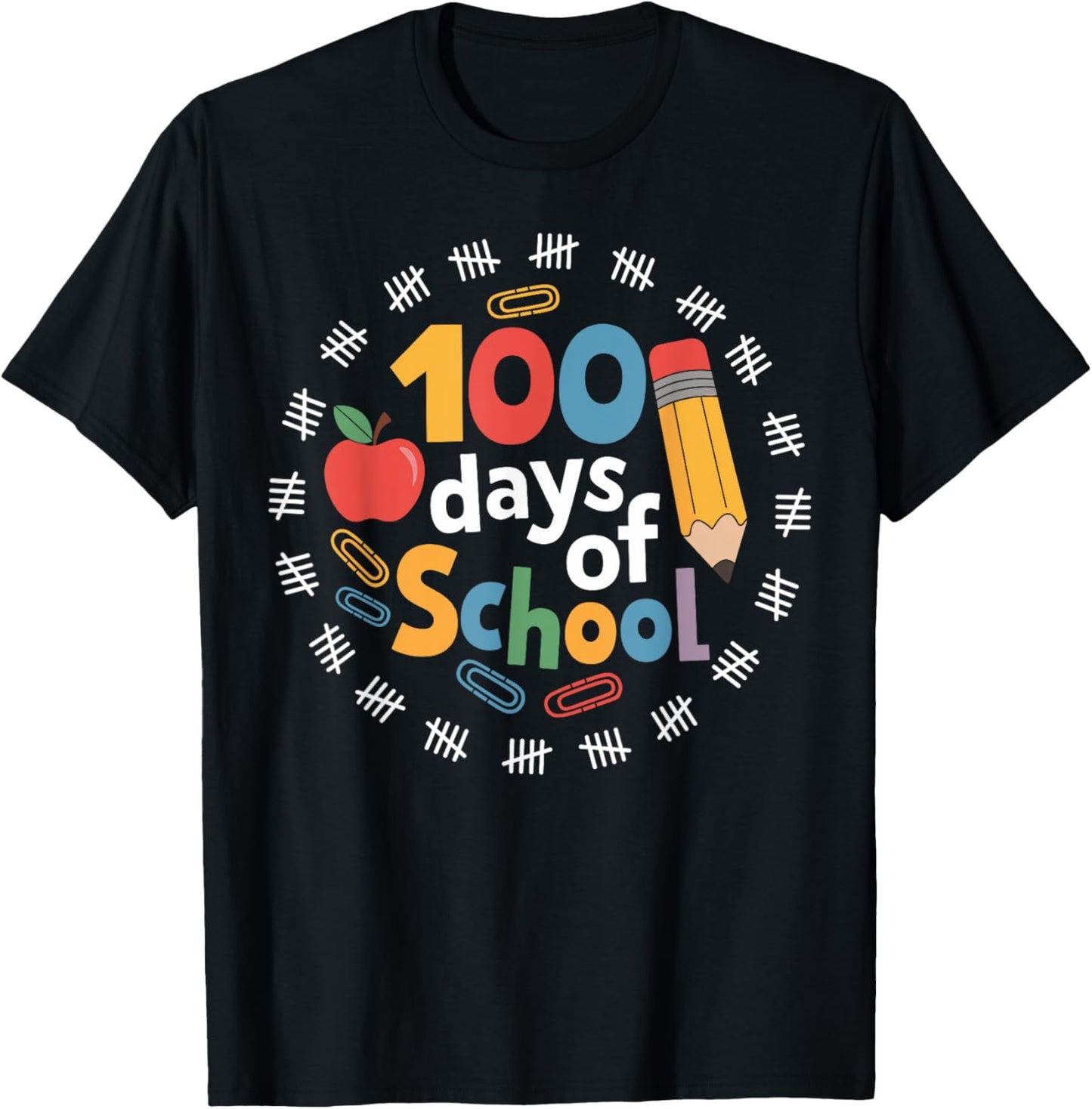 Happy 100th Day of School 100 Days Smarter Teacher Students T-Shirt - T-Shirt | Black