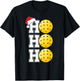 Ho Ho Ho Christmas Pickleball Player Sports Fan T-Shirt - T-Shirt | Black
