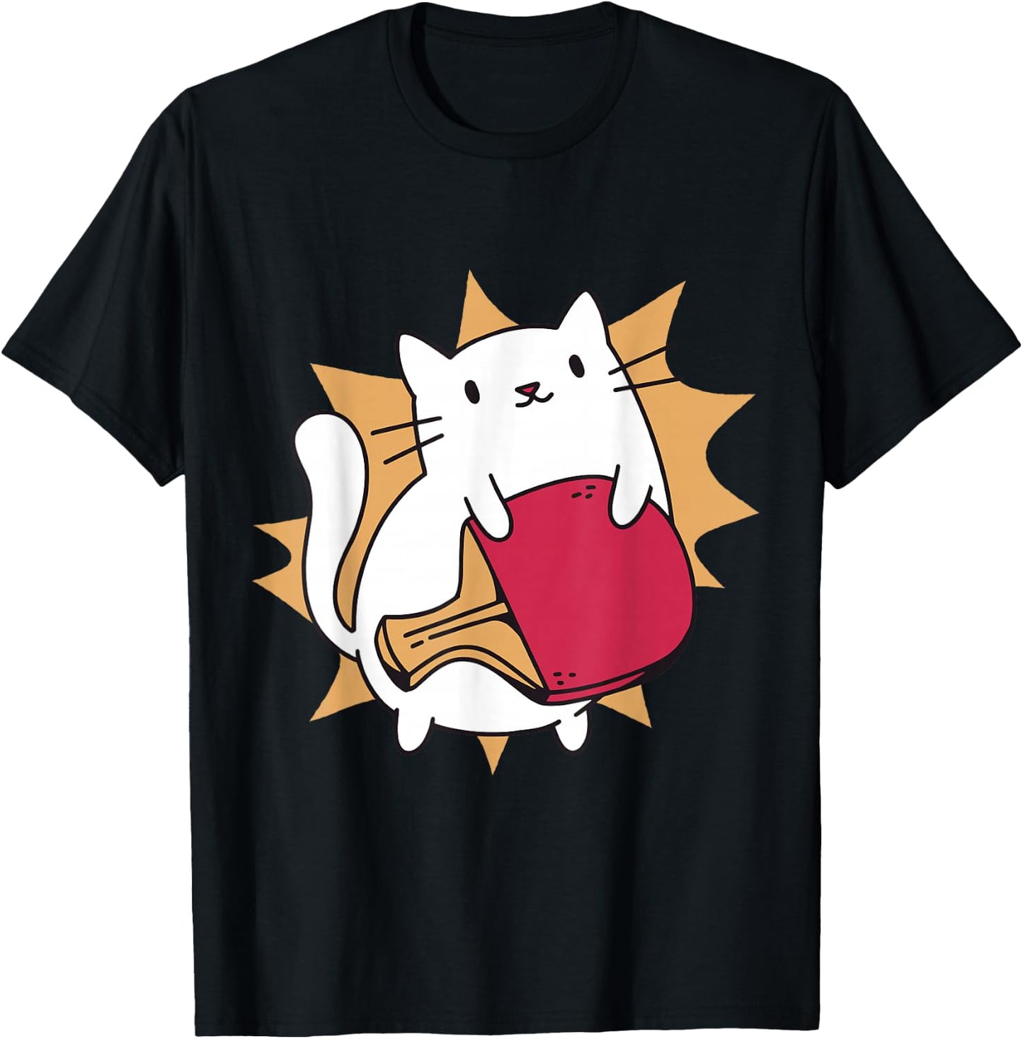 Ping Pong Paddle Ladies Cat Table Tennis Player Cats T-Shirt - T-Shirt | Black