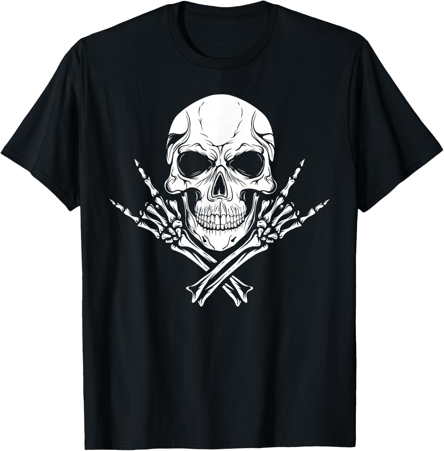 Mano Cornuta - Cool Skull T-Shirt - T-Shirt | Black