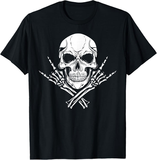 Mano Cornuta - Cool Skull T-Shirt - T-Shirt | Black