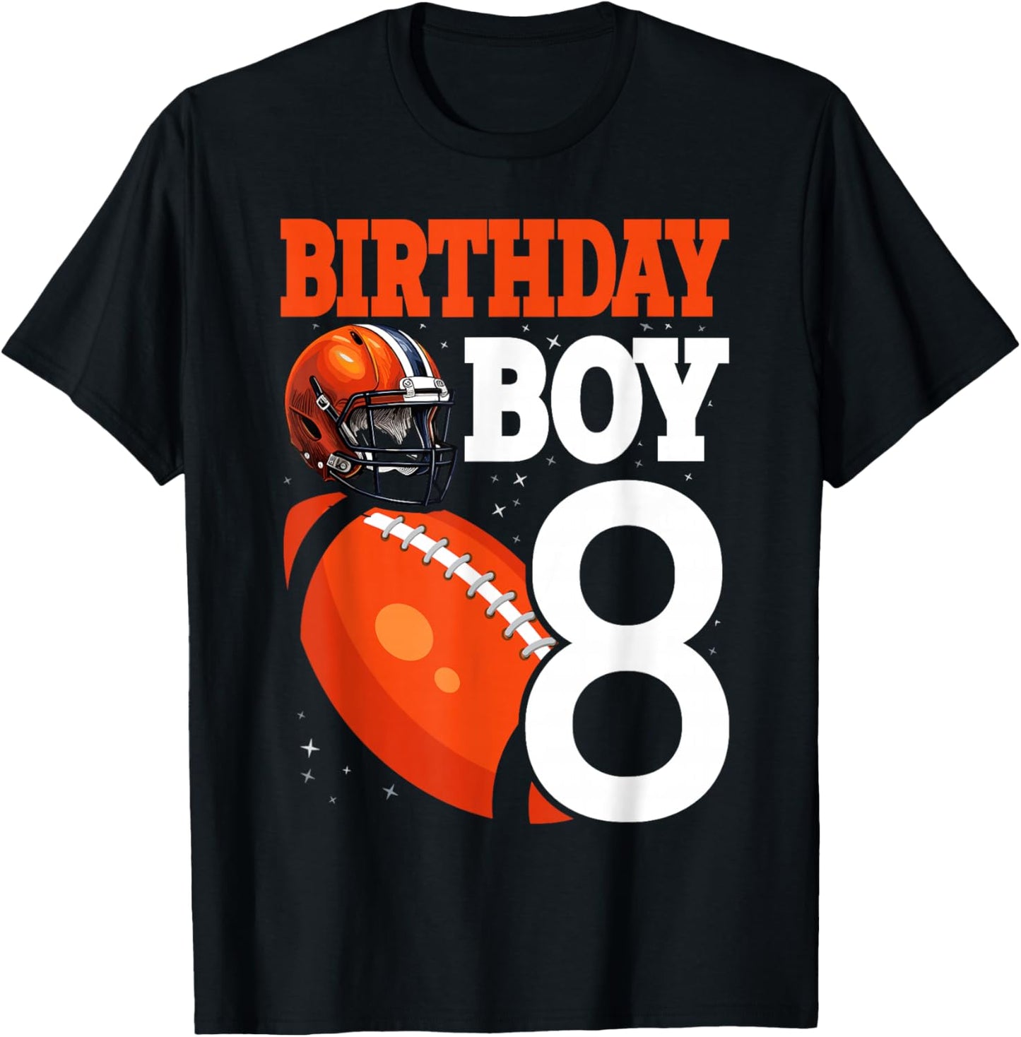8 Years Old Boy Football Player 8th Football Birthday Boys T-Shirt - T-Shirt | Black