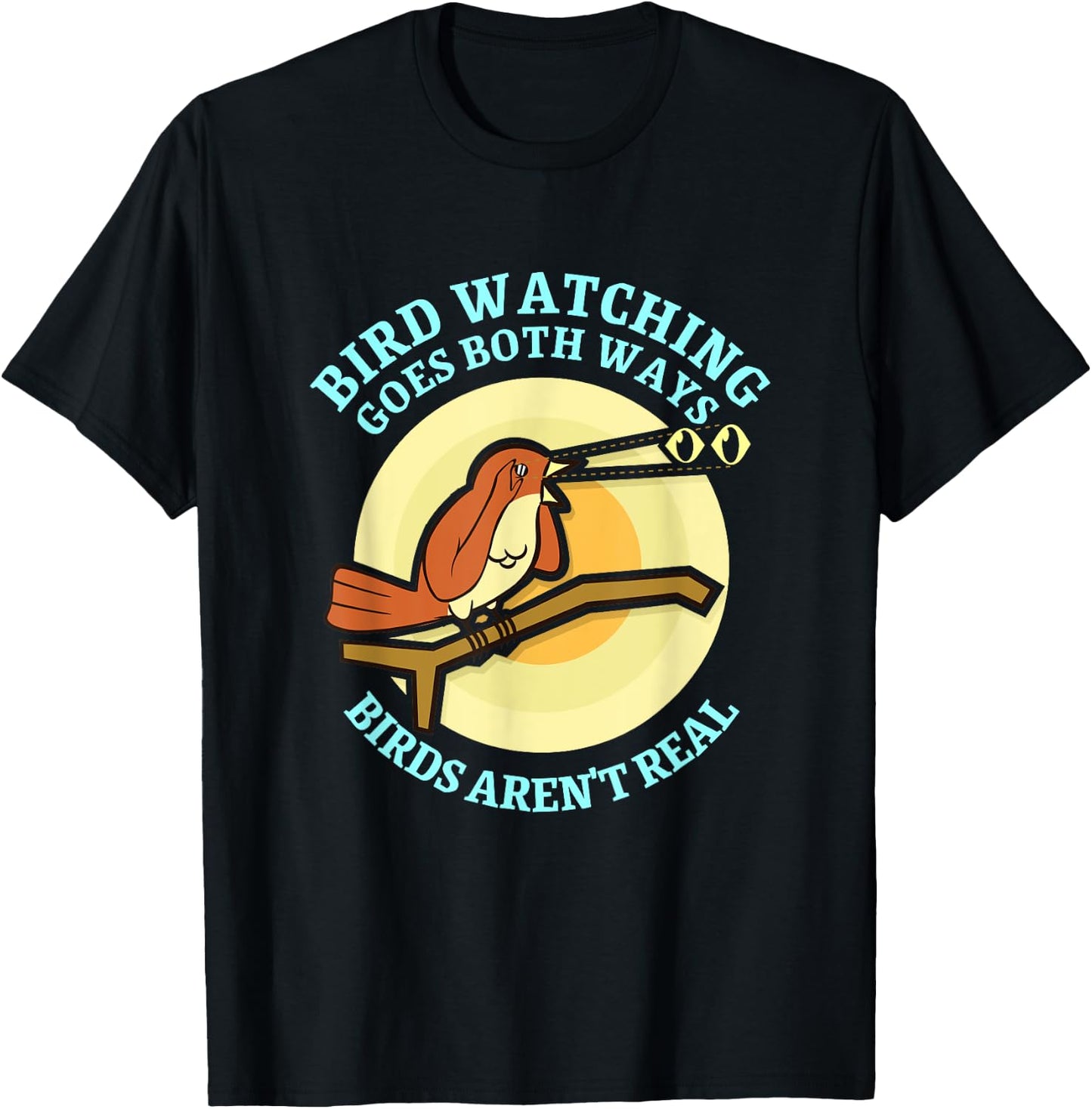 Funny Bird Watching Goes Both Ways T-Shirt - T-Shirt | Black