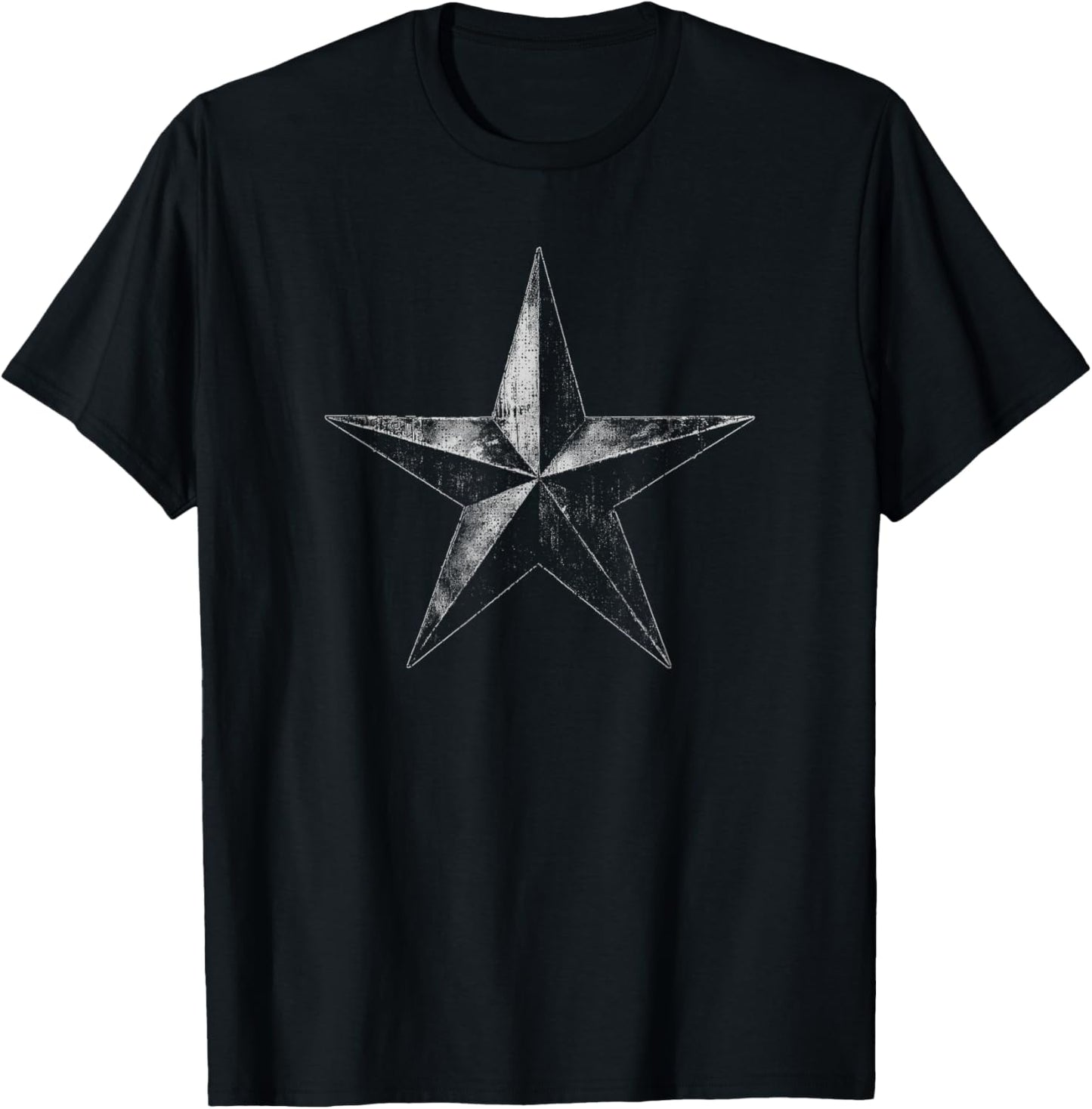 Grunge Star Distressed Retro Vintage Graphic T-Shirt - T-Shirt | Black