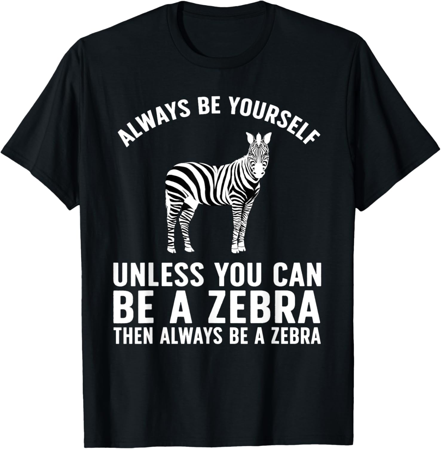 Funny Zebra Art Women Kids Zoo Animal Safari Zebra T-Shirt - T-Shirt | Black
