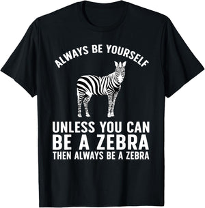 Funny Zebra Art Women Kids Zoo Animal Safari Zebra T-Shirt - T-Shirt | Black