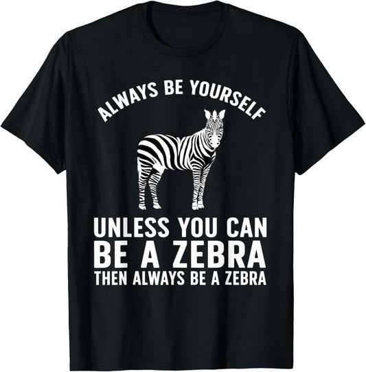 Funny Zebra Art Women Kids Zoo Animal Safari Zebra T-Shirt - T-Shirt | Black