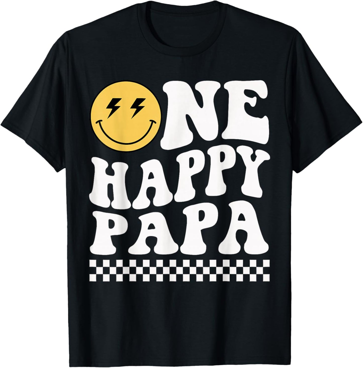 One Happy Dude Papa 1st Birthday Family Matching T-Shirt - T-Shirt | Black