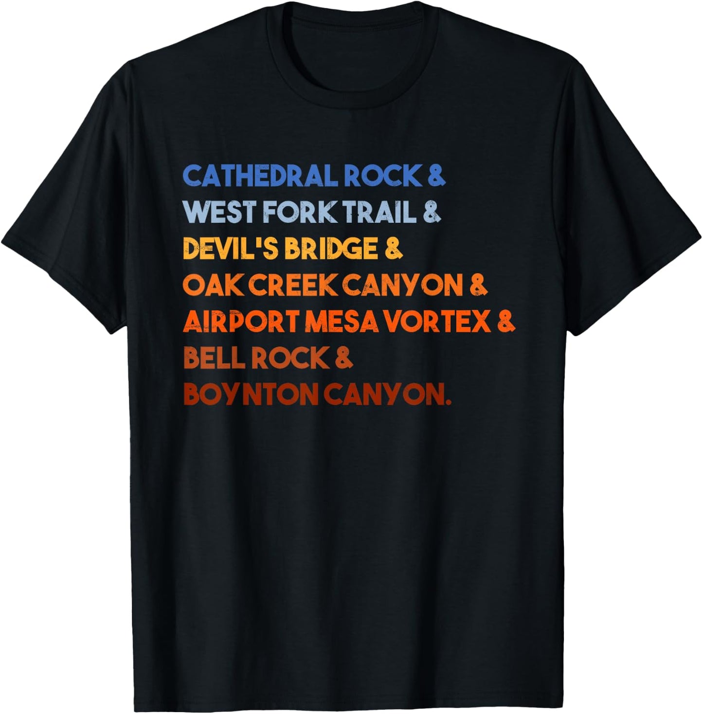 Seven Wonders of Sedona Arizona Vintage Hiking Red Rocks T-Shirt - T-Shirt | Black