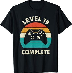 Level 19 Complete 19th Wedding Anniversary Her Funny T-Shirt - T-Shirt | Black