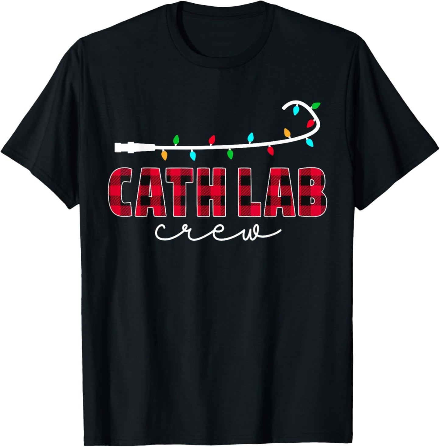 Cath Lab Crew Cardiology Nurse Rad Tech Christmas T-Shirt - T-Shirt | Black