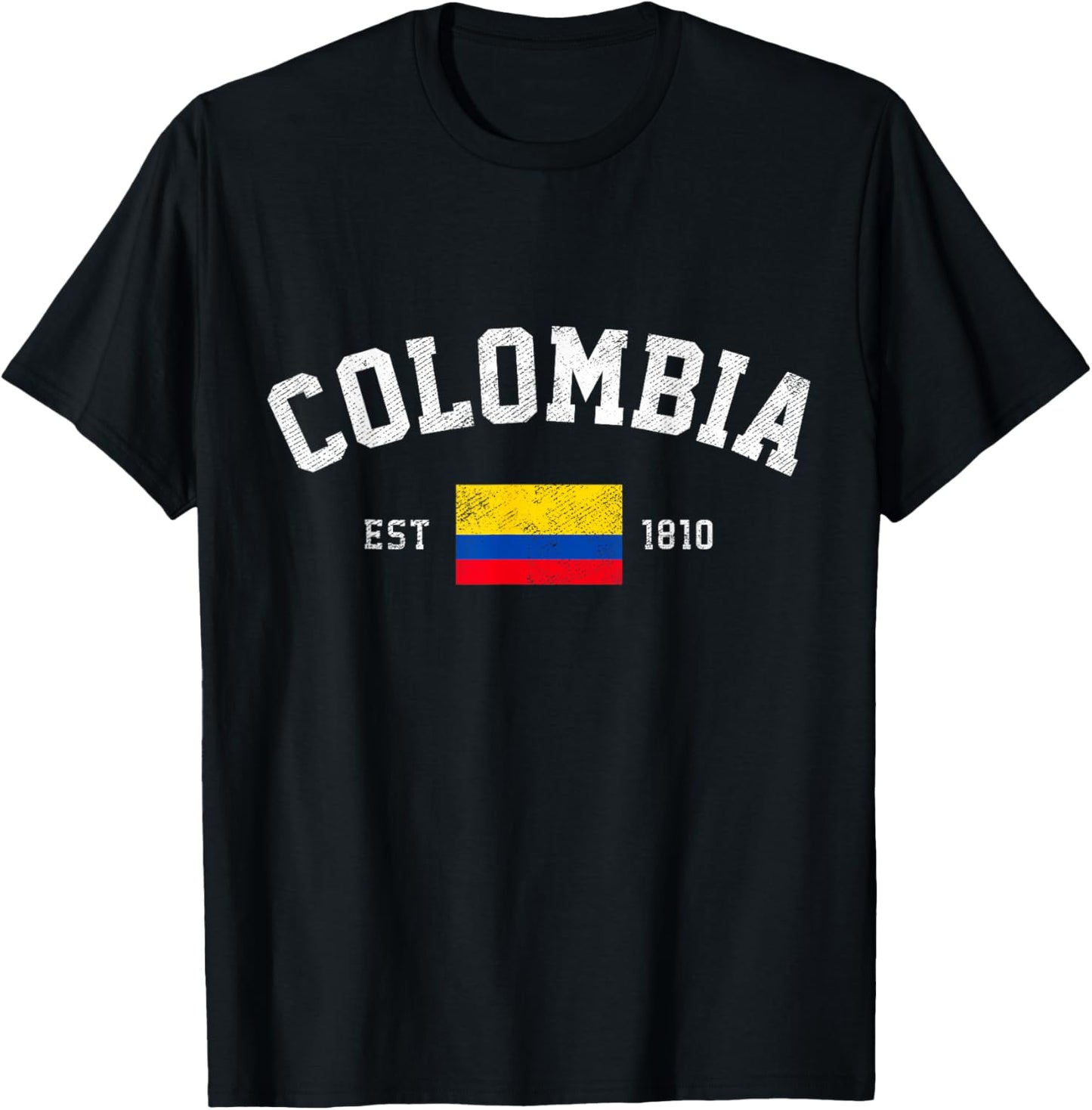 Colombia Est. 1810 Colombian Flag Independence Day T-Shirt - T-Shirt | Black