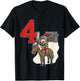 Knight 4th Birthday - Castle and Number 4 Shirt T-Shirt - T-Shirt | Black