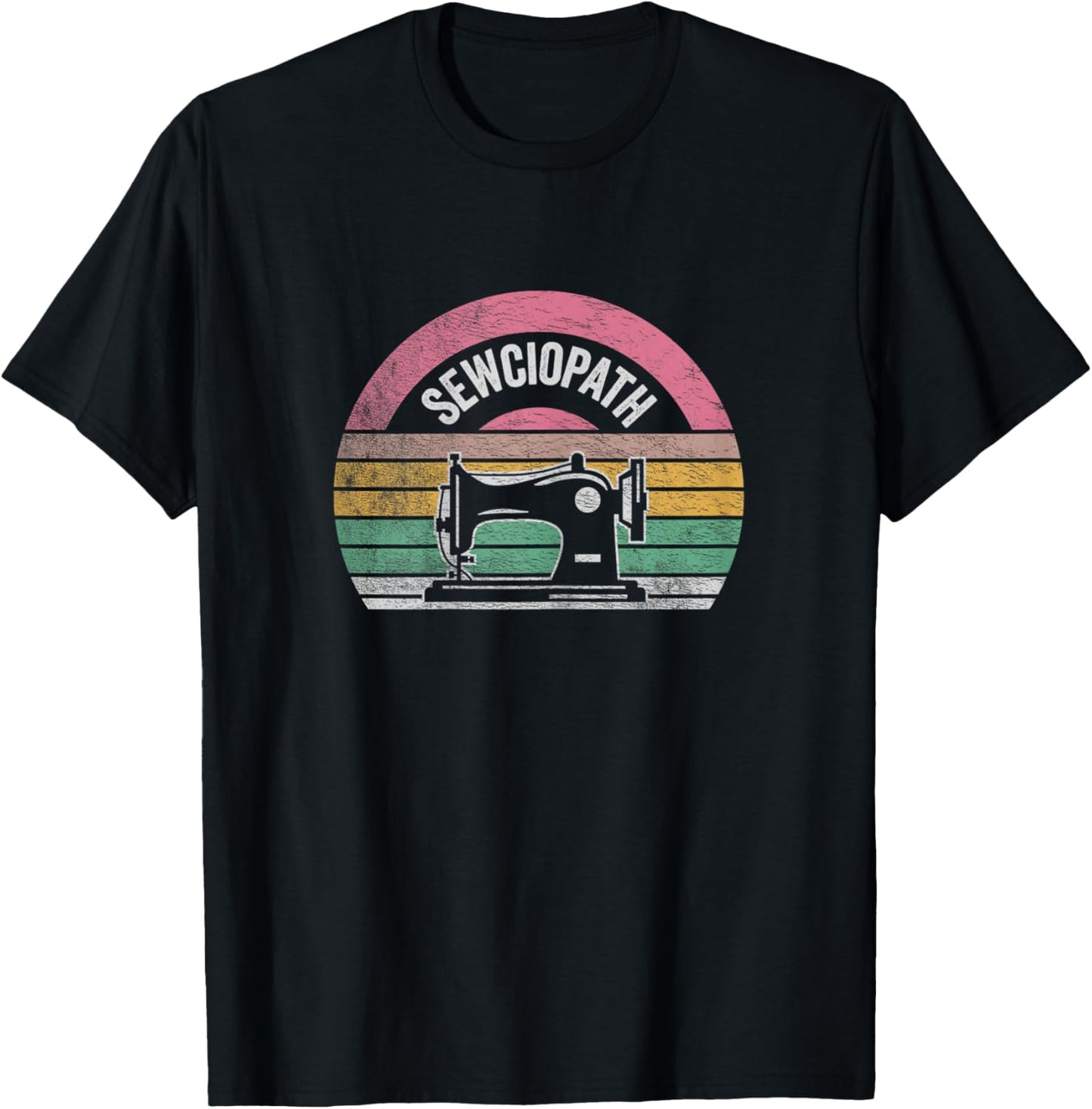 Retro Vintage Sewing Shirt Funny Sew Sewing Lover Sewciopath T-Shirt - T-Shirt | Black
