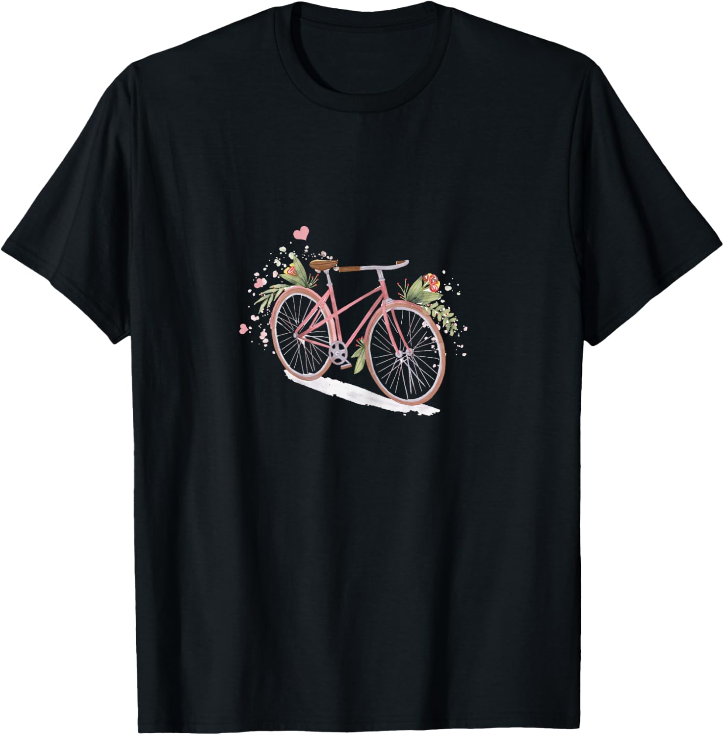 Bicycle Flowers Women's Bike Riding Cyclist Gift T-Shirt - T-Shirt | Black