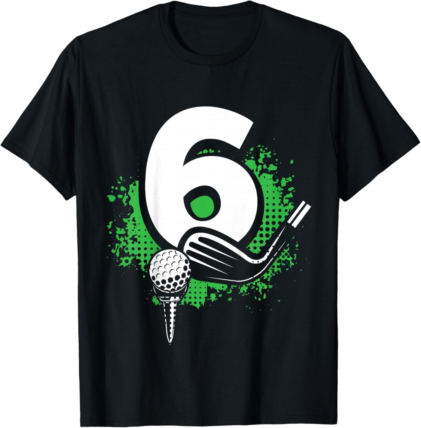 Kids 6th Birthday Boy Golf Player Golf 6 Years Old T-Shirt - T-Shirt | Black