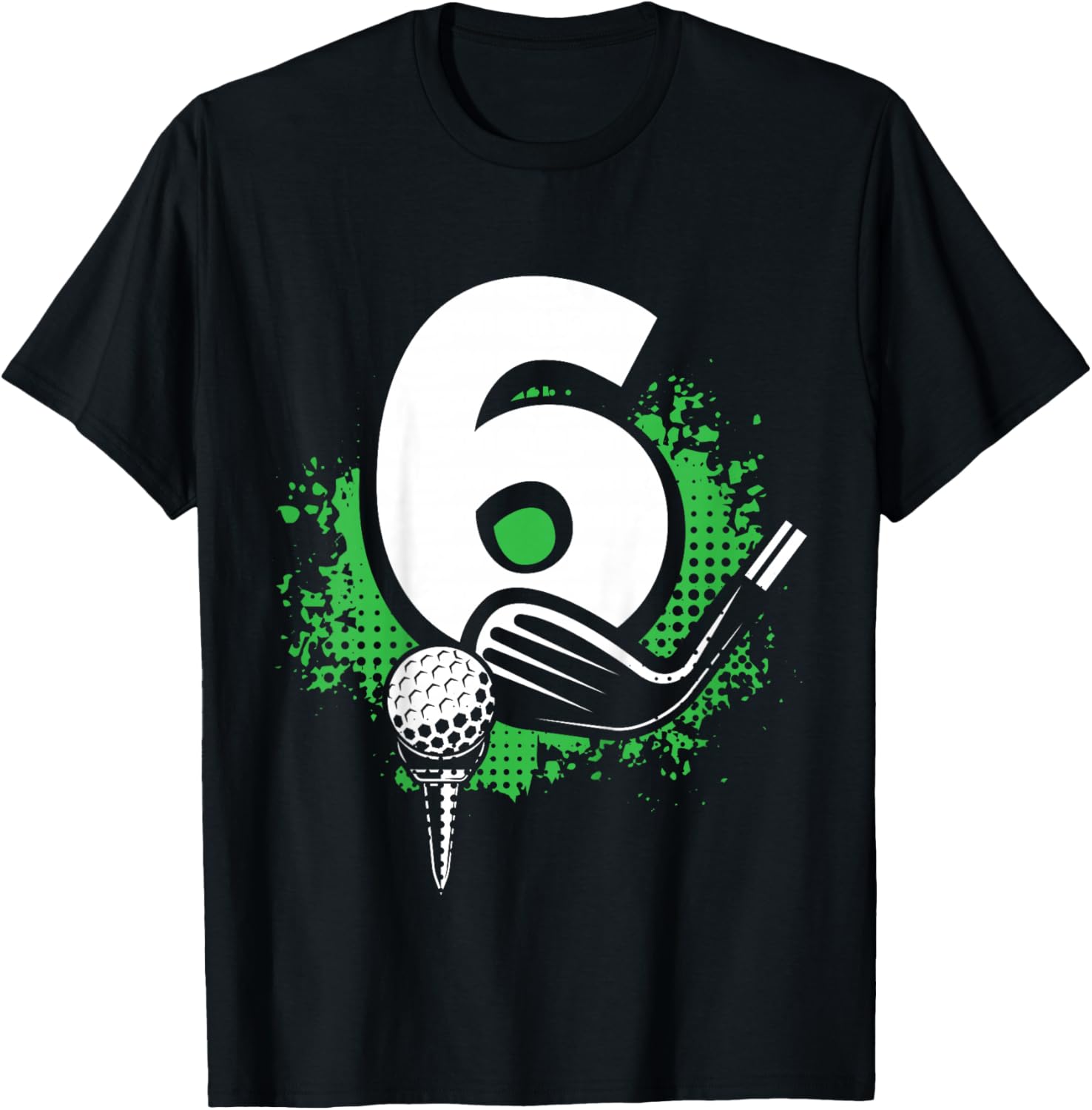 Kids 6th Birthday Boy Golf Player Golf 6 Years Old T-Shirt - T-Shirt | Black