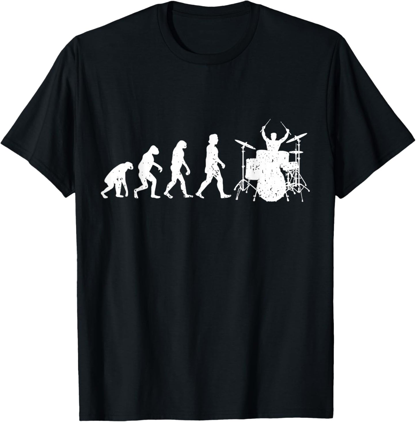 Drumming Evolution Funny Drummer T-Shirt - T-Shirt | Black