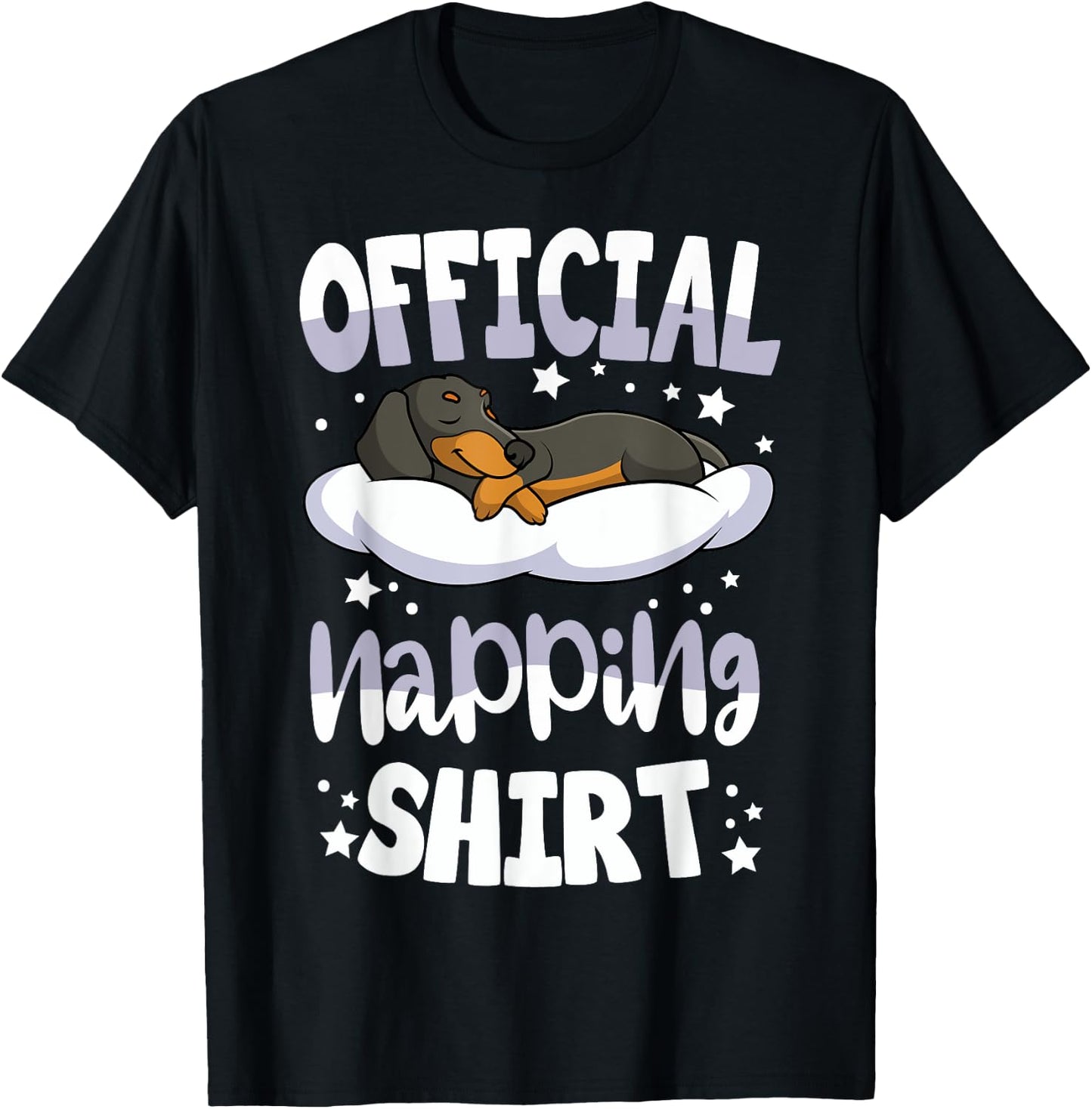 Official Napping Weiner Dog Pyjama Gift Dachshund Dog Lover Sleeping , -Adults, Black, Small, Short Sleeve T-Shirt - T-Shirt | Black