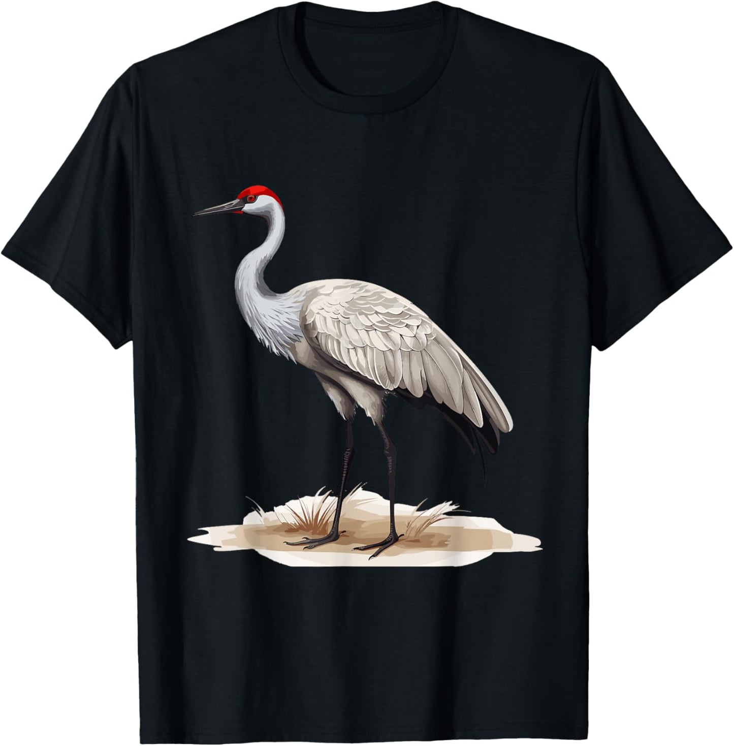 Sandhill Crane Birder Birding T-Shirt - T-Shirt | Black