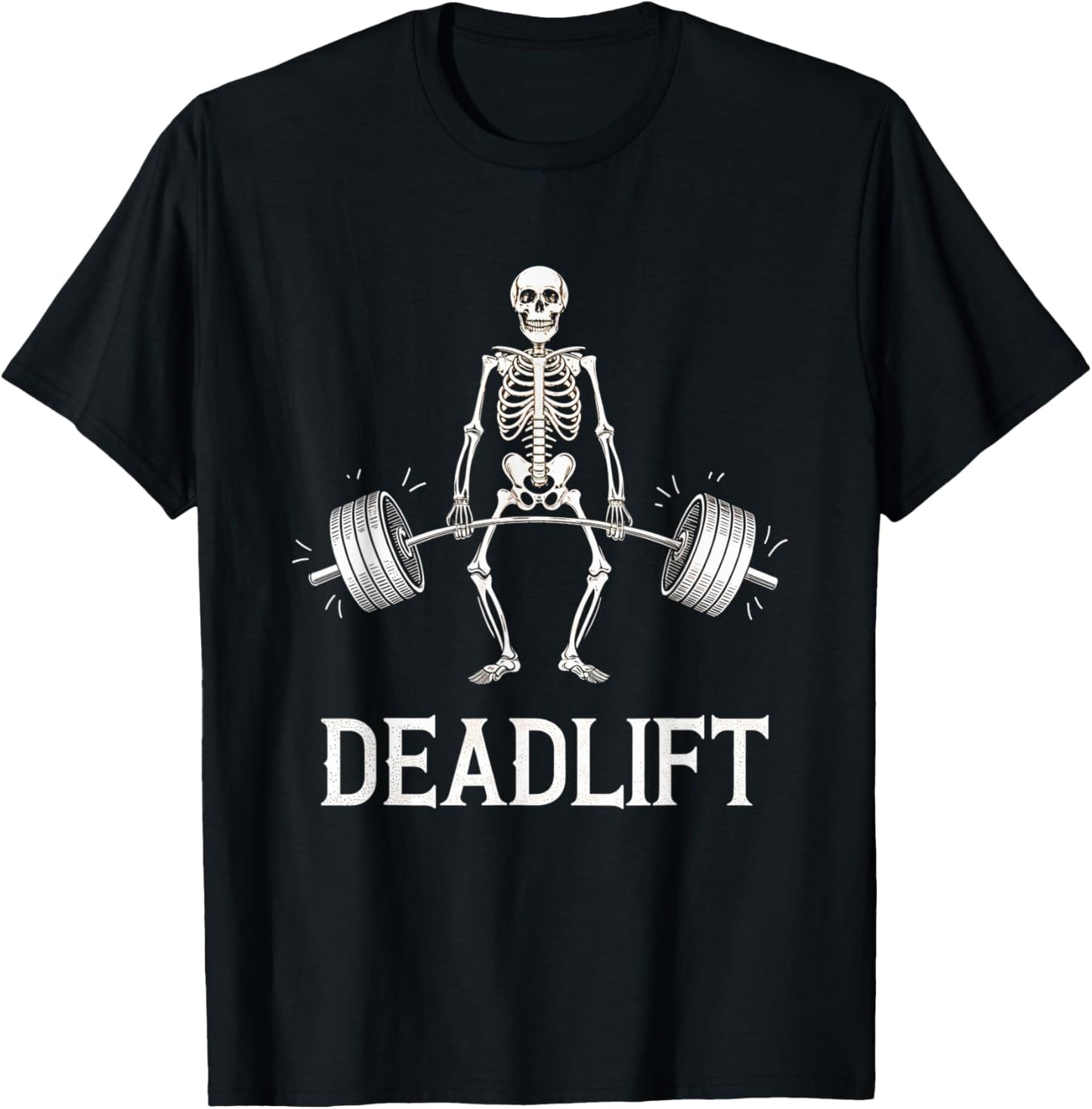 Deadlift Skeleton Workout Fitness Gym Lifters Weight T-Shirt - T-Shirt | Black