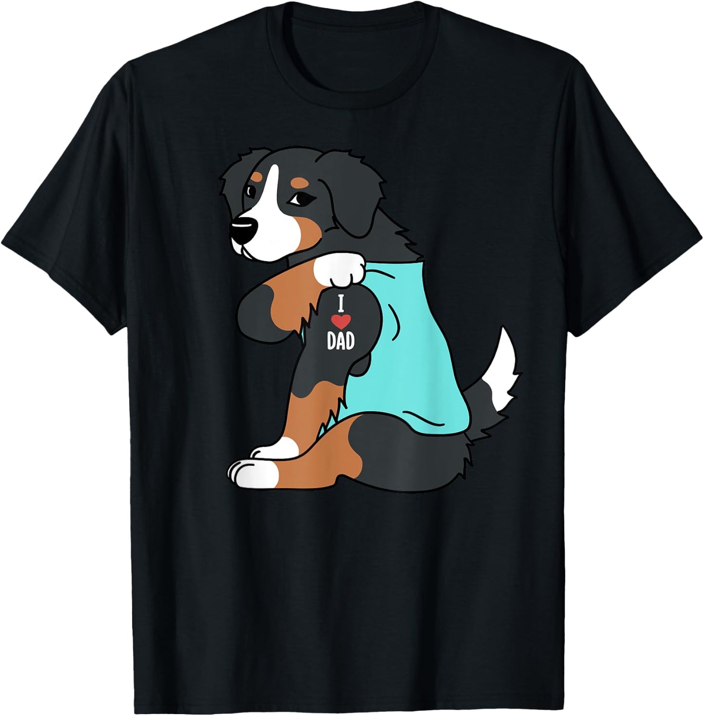 Bernese Mountain Dog I Love Dad Funny Dog Women T-Shirt - T-Shirt | Black