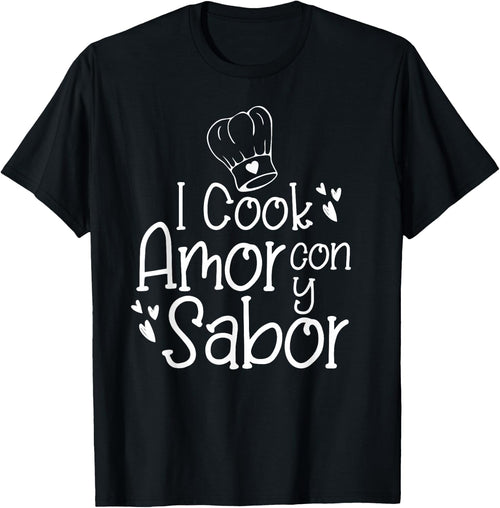 I Cook Con Amor y Sabor Hispanic Bilingual Spanish Chef Gift