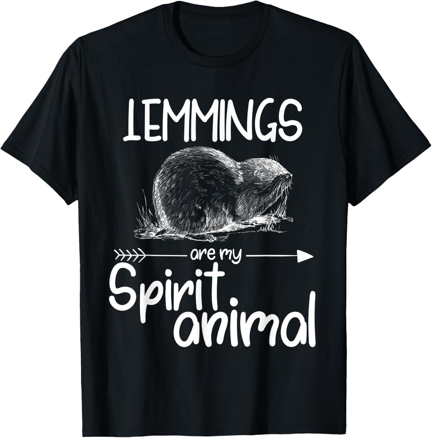 Lemmings Are My Spirit Animal Gift Women Rodent T-Shirt - T-Shirt | Black