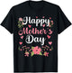 Happy Mother's Day Mommy Cute Floral Women for Mom Grandma T-Shirt - T-Shirt | Black