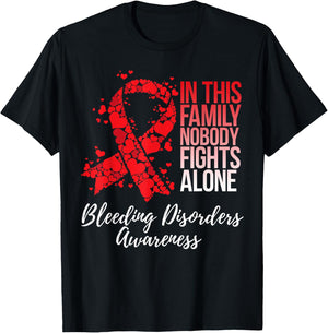 Family Support Bleeding Disorders Awareness T-Shirt - T-Shirt | Black