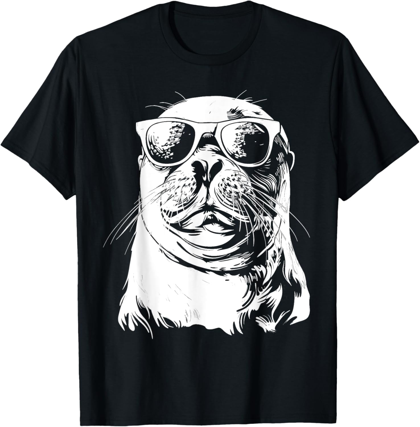 Seal Sunglasses Sea Lion Zookeeper Animal Funny T-Shirt - T-Shirt | Black