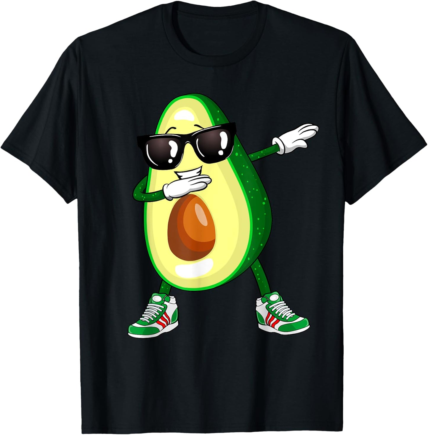 Dabbing Avocado Shirt Funny Vegan Food Lover Kids Women T-Shirt - T-Shirt | Black