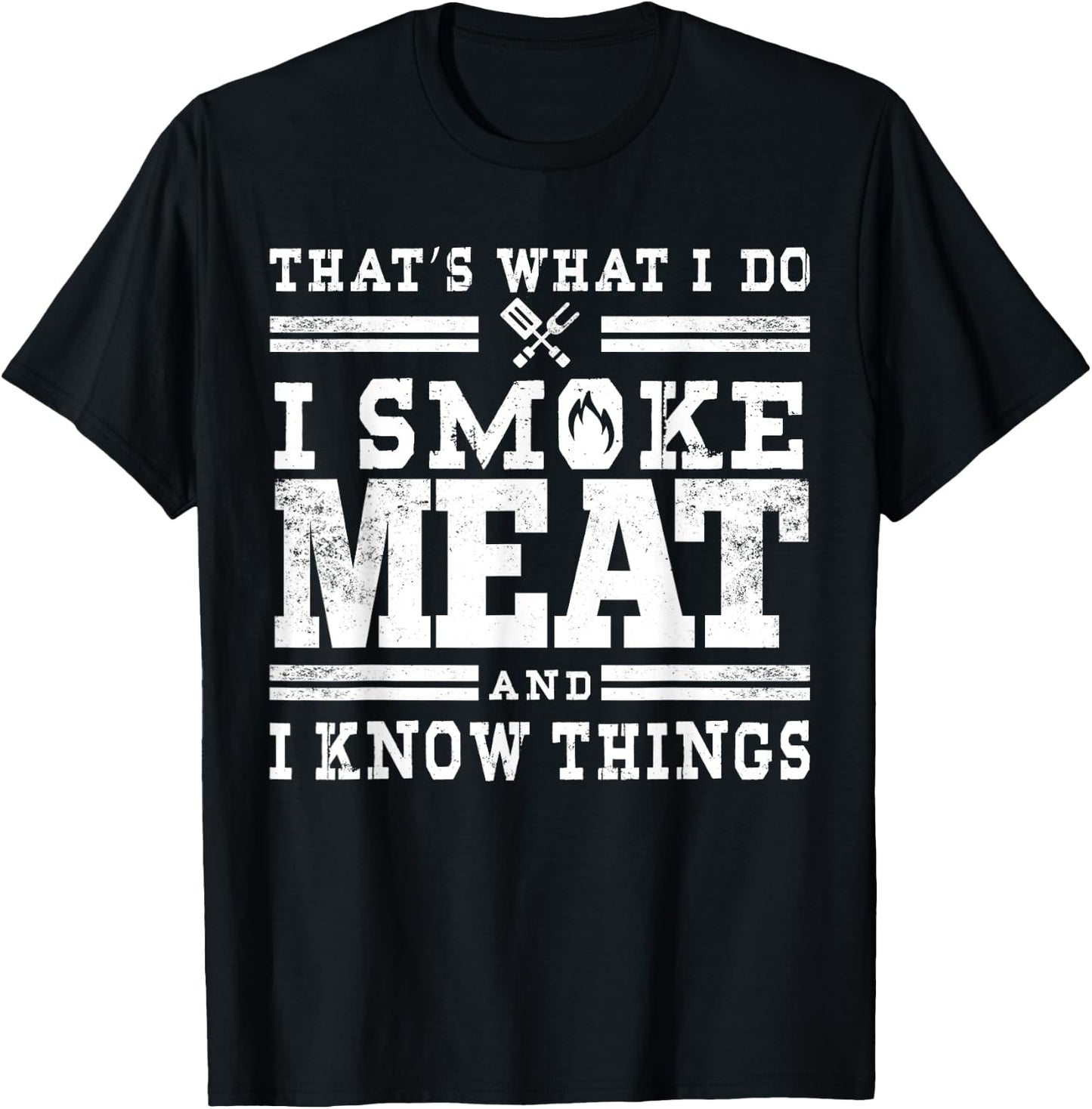 Funny Pitmaster I Smoke Meat BBQ Smoker Grill Gift T-Shirt - T-Shirt | Black