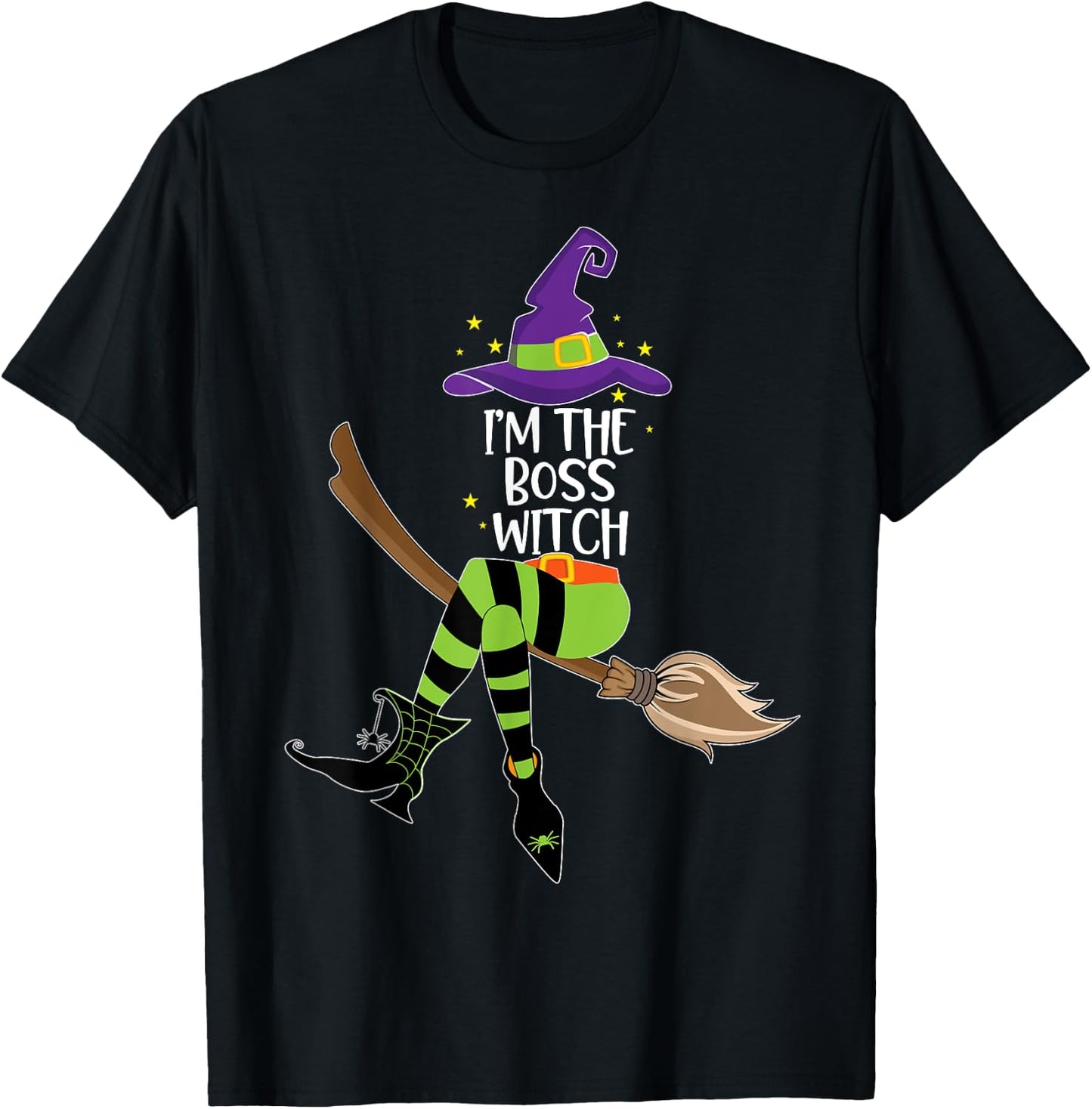 Im the Boss Witch Shirt Halloween Matching Group Costume T-Shirt - T-Shirt | Black